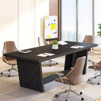 70. Bureau d'ordinateur de direction de 87 pouces avec piédestal en bois massif