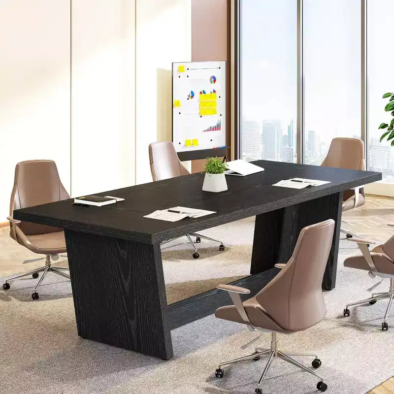 Bureau d'ordinateur de direction de 180 cm avec piédestal en bois massif