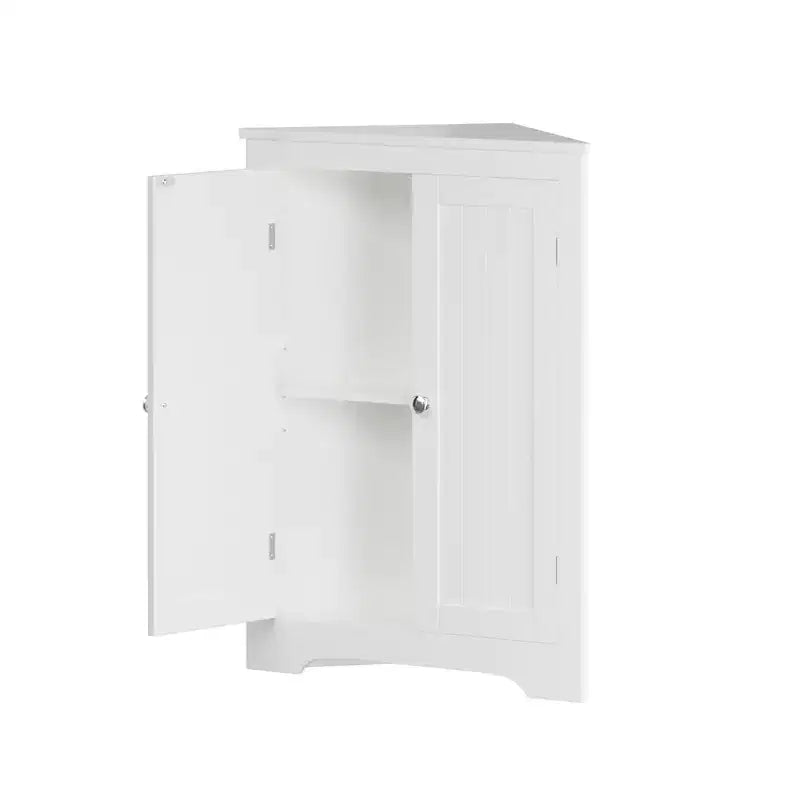 Meuble d'angle sur pied, meuble de rangement d'angle de salle de bain avec étagère réglable, organisateur de meuble étroit autoportant pour salle de bain et salon