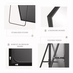 Miroir pleine longueur 16x59, verre HD incassable cadre métallique, sur pied/mural pour chambre, dressing, entrée
