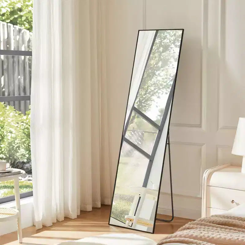 16x59 Full Length Mirror, Shatterproof HD Glass Metal Frame, Floor/Wall Mounted for Bedroom Closet Entryway