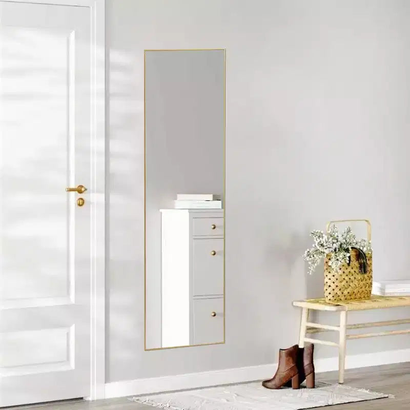 16x59 Full Length Mirror, Shatterproof HD Glass Metal Frame, Floor/Wall Mounted for Bedroom Closet Entryway