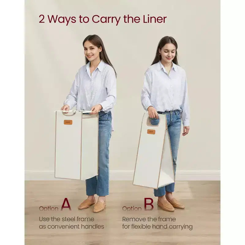 Panier à linge avec 3 compartiments, trieur à linge de 100 L, chariot à linge à roulettes avec étagères, petites poches latérales