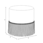 Pouf Fringe Drum en Velours
