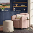 Pouf Fringe Drum en Velours