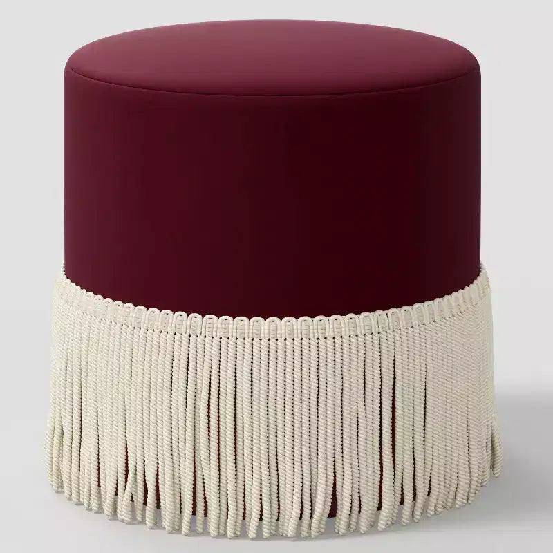 Pouf Fringe Drum en Velours